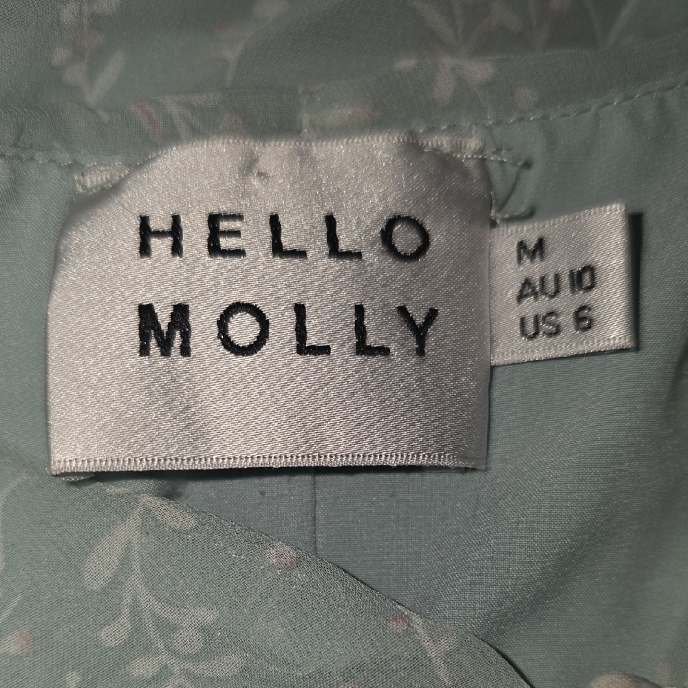 Hello Molly Sage Green Lyric Of Mia Chiffon Mini Dress - Picture 5 of 6